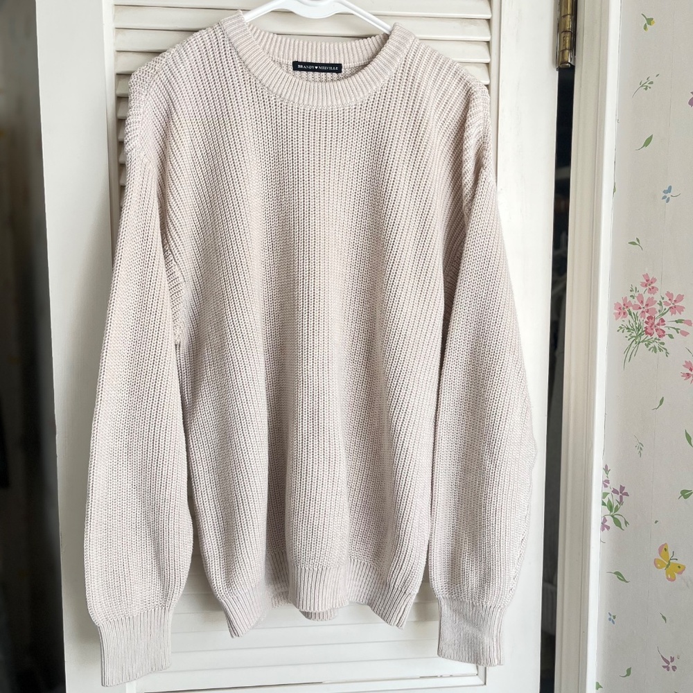 Brandy Melville Cream Shaker Knit Cotton Sweater OS - Picture 6 of 6